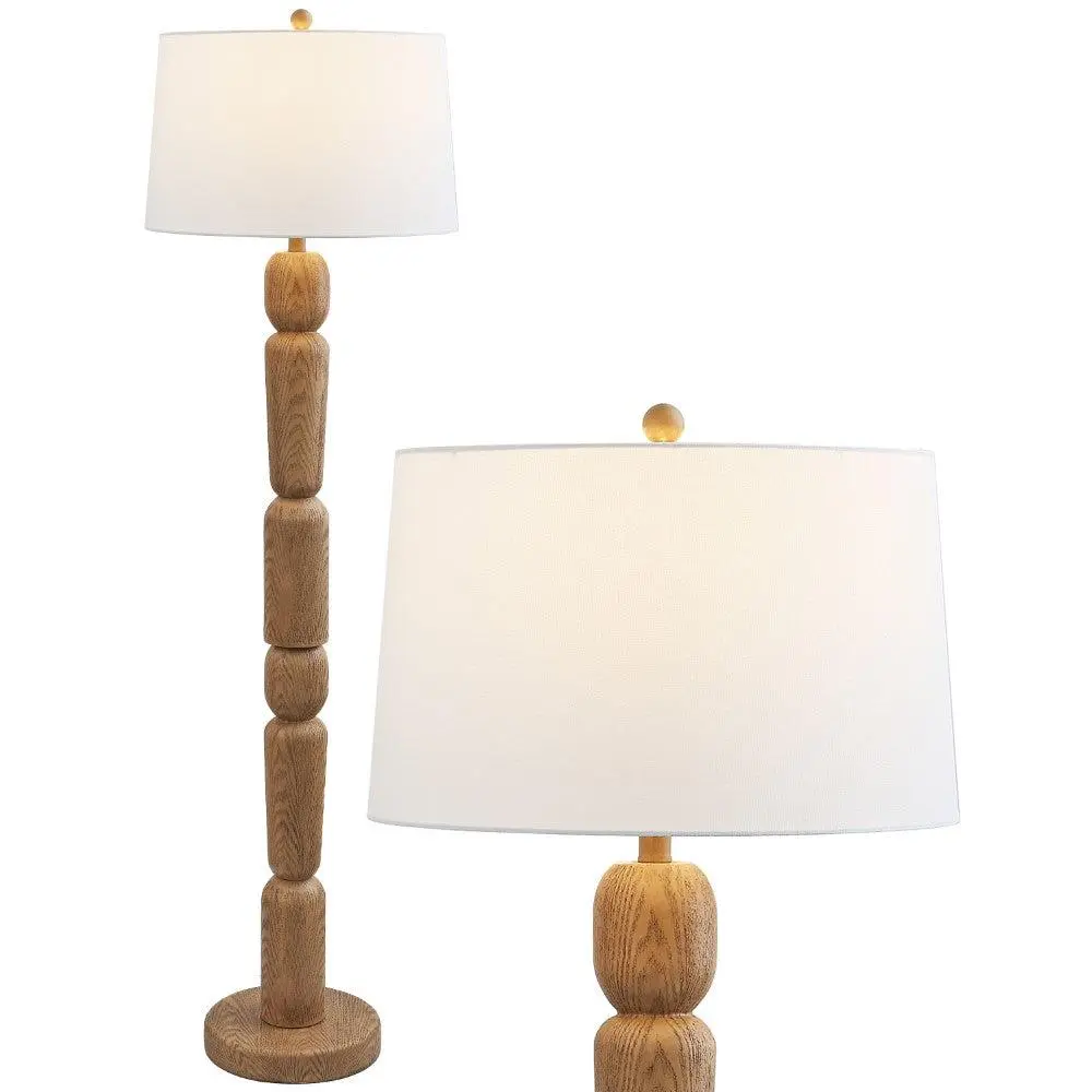 JONATHAN Y Rustara 61.5" Cottage Farmhouse LED Floor Lamp - Turned Resin Base, Iron Construction, LED Lights, Farmhouse Look, Warm Glow