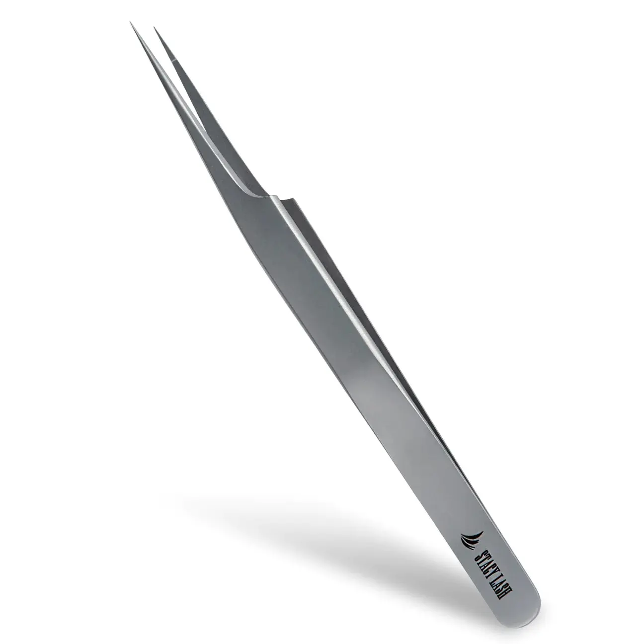Stacy Lash STL-3 Isolation Stainless Steel Lash Tweezers | F-shape Pointed Tip Tool for Volume & Classic Extensions | Durable Lightweight Applicator