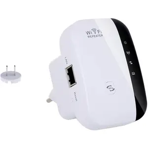 [2025] WiFi Extender Signal Booster 300mbps, WiFi Range Extender, Wireless Internet Repeater, Long Range Amplifier with Ethernet Port, Access Point, 1-Key Setup, Alexa Compatible