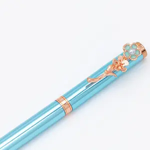 Blue Women's Flower Gel Pen with Gift box