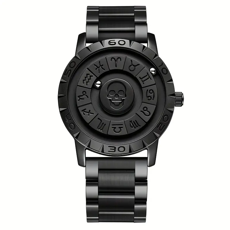 FOXBOX New Fashion Business Men's Watch. Roman Digital Creative Unique Rotating Magnetic Beads Black Classic 30M Deep Waterproof Wristwatch. Exquisite Watches Gift Clock watches  brands gold watch iced watches timeless  watches