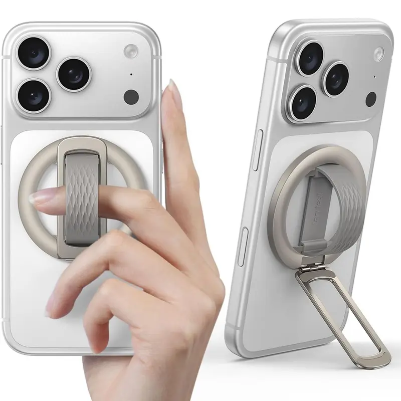 2026 New Release Silicone Cell Phone Mount with Integrated Stand & Grip Handle - Foldable, Ultra-Compact, Portable, Adjustable Flexible Arm, 360° Rotatable Desktop Holder Accessory for Daily Use & Travellers