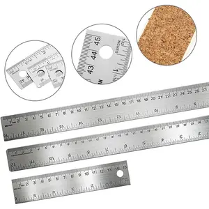 3pcs Stainless Steel Rulers, 6/12/18-Inch, Non-Slip Backing, Easy-to-Read Markings, 304 Stainless Steel, for Professional and Educational Use, Ideal for Industrial Measurement Instruments