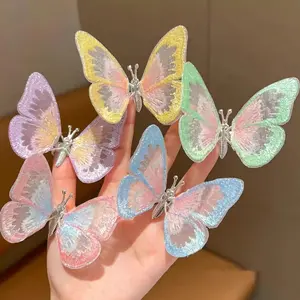 5-Piece Embroidered Butterfly Car Decor Set, Dashboard & Console Ornament, Vibrant Winged Butterfly Accessories, Car Interior Decoration Kit, Car Interior Accessory