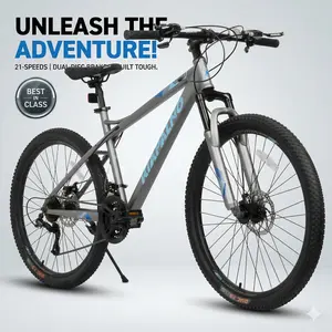 26 Inch Mountain Bike 21 Speed High Carbon Steel Frame Dual Disc Brakes 26x2.125 Tires for Teens Adults Outdoor Cycling Off-Road All Terrain Bike