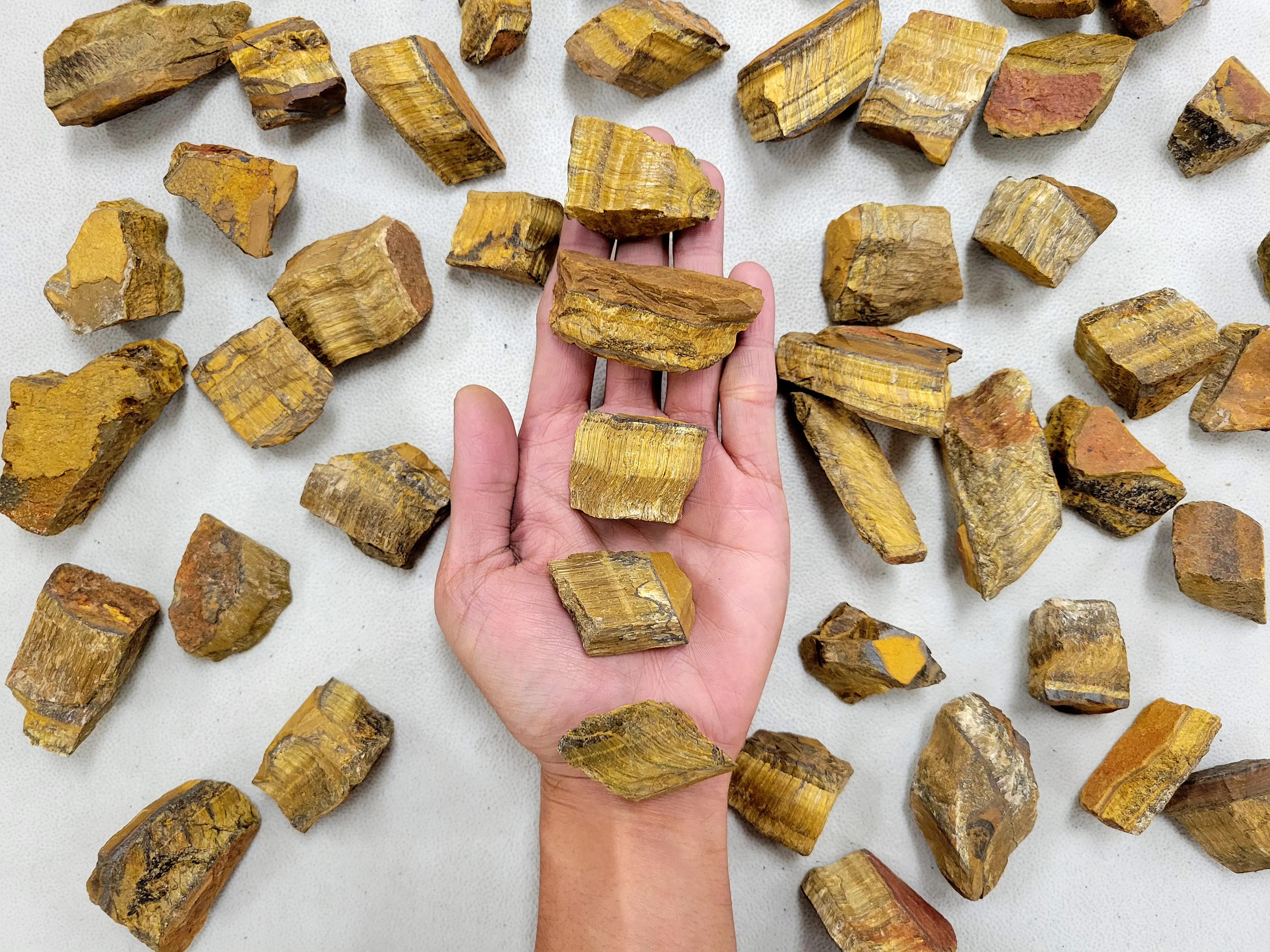 Golden Tigers Eye Raw Crystals Bulk for Healing Tumbling and Décor
