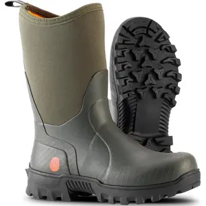 Men's Mid  Rubber Work Boots  Rain Boot Insulated Mud Boots with Comfortable  Soles