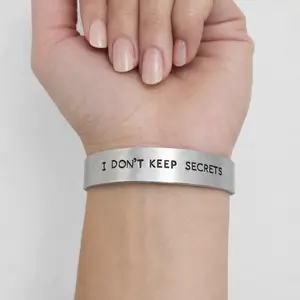 "I don't keep secrets" Hand-stamped, high-quality aluminum bracelet