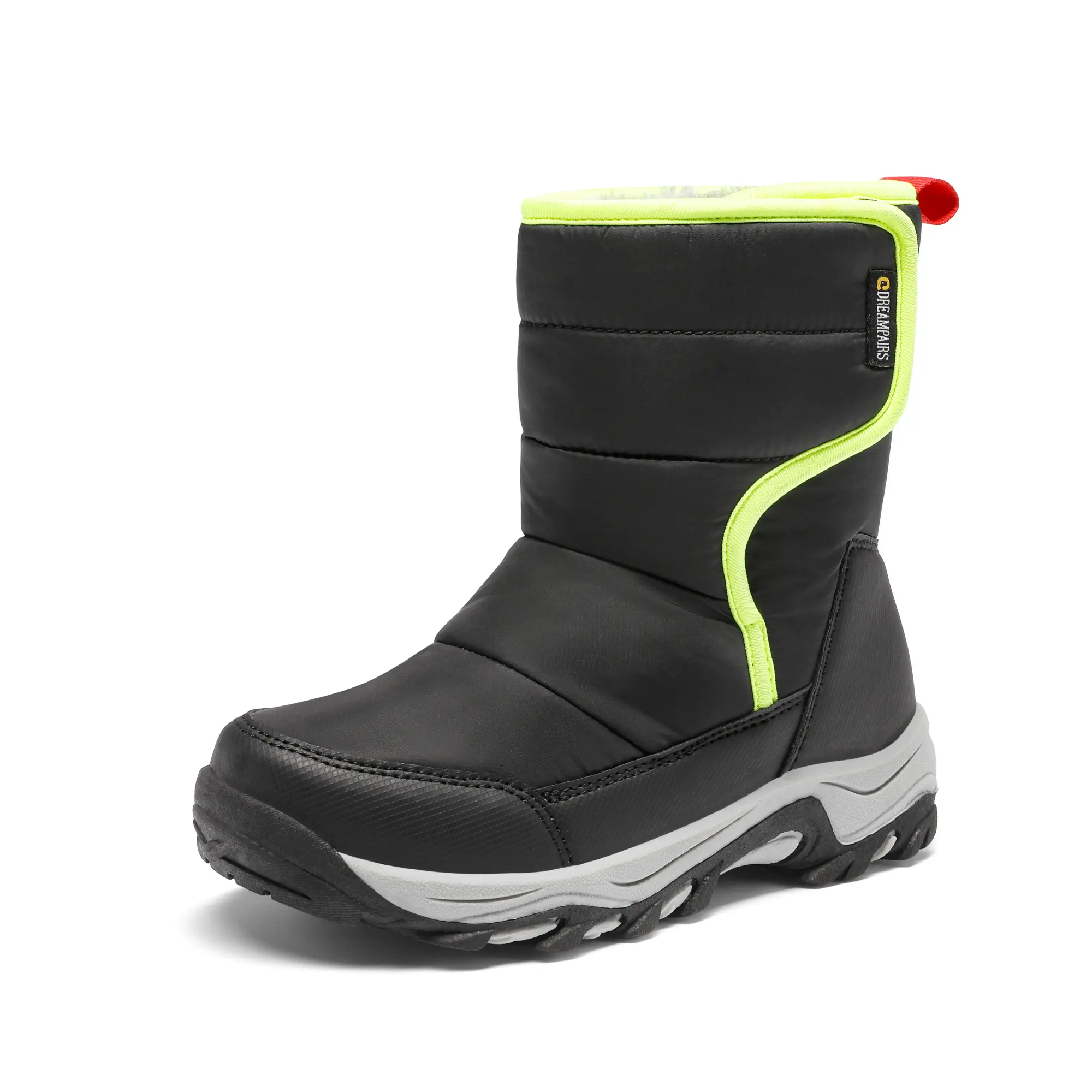 Dream Pairs Kids' Casual Waterproof Synthetic Snow Boots - Insulated, Faux Fur Lined, Slip-Resistant, Cushioned Sole, Velcro Closure for 7-8 Years Outdoor Play