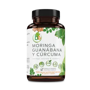 VIRAL Moringa, Guanabana & Curcuma – Soursop & Turmeric Blend – 90 Vegetable Capsules – 1500mg per Serving – 100% Natural Organically Grown Ingredients – Powerful Antioxidant & Immune Support Supplement – Non-GMO & Vegan