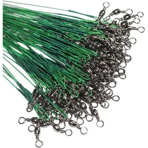 60pcs Nylon-Coated Wire Leaders with Swivels and Snaps, 6in/9in/12in Fishing Equipment