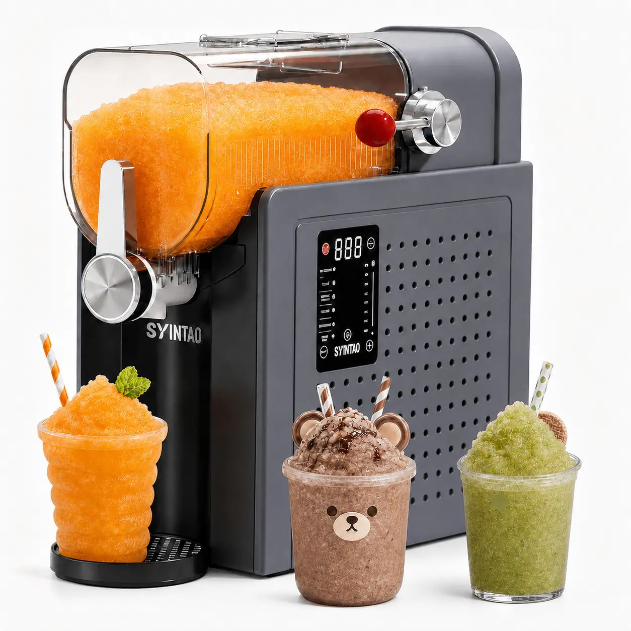 SYINTAO 6-in-1 Professional Frozen Drink Kitchen Appliances - 88 oz Slushy Ice Cream Maker, Icee Machine, 6 Pre-Set Modes, Ice-Free Rapid Freezing, Auto-Cleaning, for Home, Party, Weekend Treat