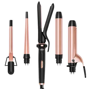 Ufree 5 in 1 Curling Iron with Interchangeable Ceramic Barrels, Curling Wand Set with Flat Iron Hair Straightener, Instant Heating Hair Styling Tool, Hair Curler, Women Gifts Comfort