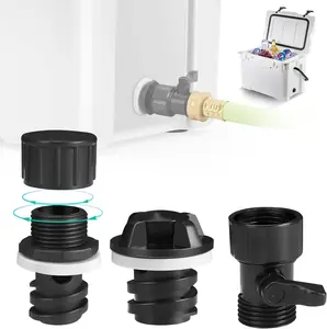 WADEO Cooler Drain Plug Hose Connection, Replacement Drain Plug with Garden Hose Shut Off Valve for YETI Cooler, YETI Tundra Cooler, Roadie Cooler, Tank Cooler and RTIC 20QT, 45QT, 65QT Cooler