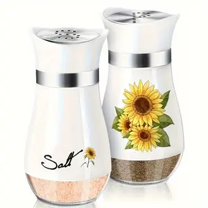 Salt and Pepper Shakers Set, 4oz 2 Pack with Stainless Steel Lids - for Kitchen, Cooking, BBQ, Bar, Table, RV & Camping