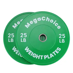 Pair of Durable Rubber Barbell Weight Plates with Lettering – Home Gym Fitness & Strength Training Gear (2PCS)