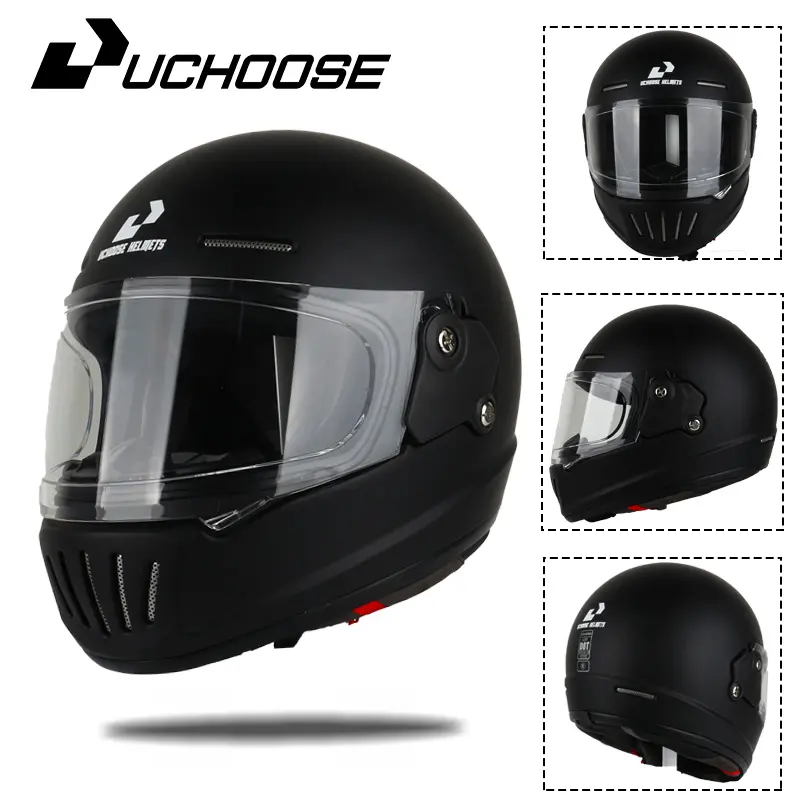 UCHOOSE Gloss Black DOT-Certified Flip-Up Full-Face Motorbike