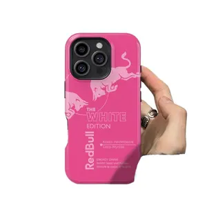 Pink Red Bull Style Double-Layer Film Phone Case — Compatible with iPhone 17/16/15/14/13 Series | Ultra-thin and Lightweight Hard Case | Scratch-resistant, Wear-resistant, and Colorfast