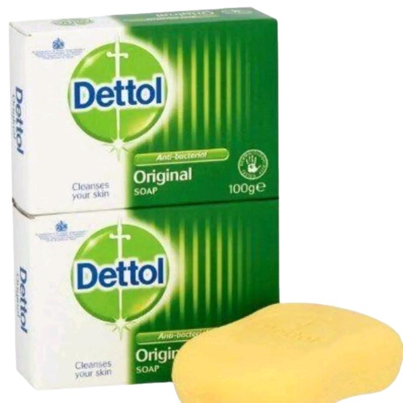 Dettol Original Bathing Soap 100g - 100% Antibacterial, Cleanses Your Skin, Long-Lasting Freshness, Gentle on Bacteria, Ideal for Family Use