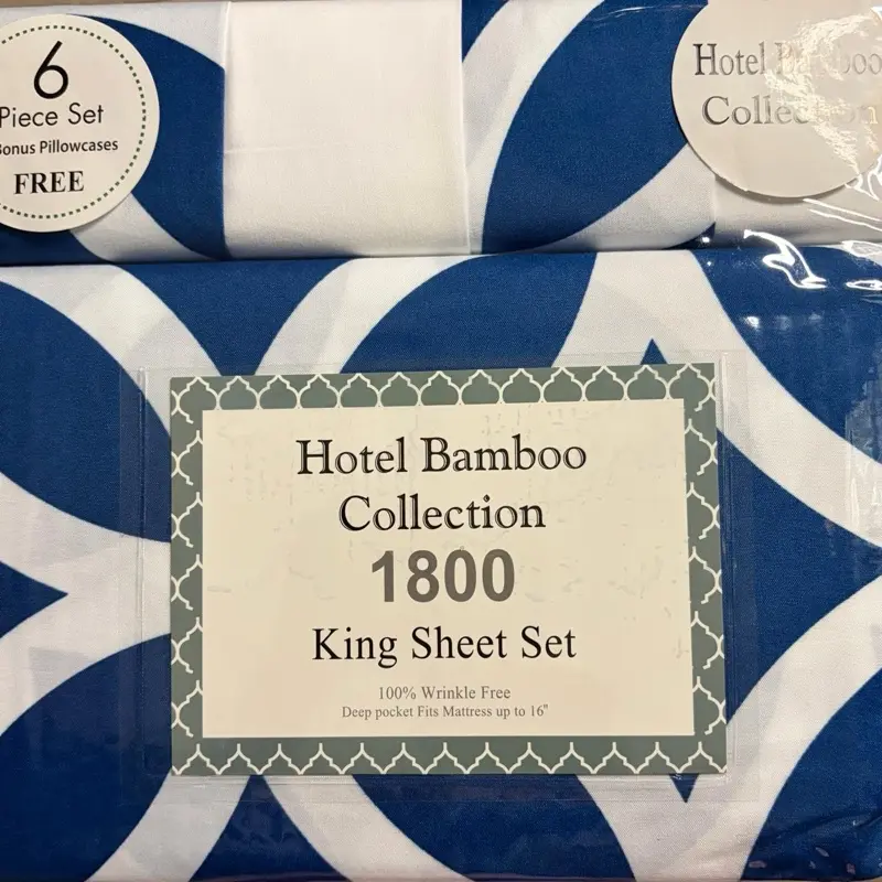 King Size Bed 6-Piece Cotton Fiber Sheet Set, Multiple Color Options, Bedding for Bedroom Use