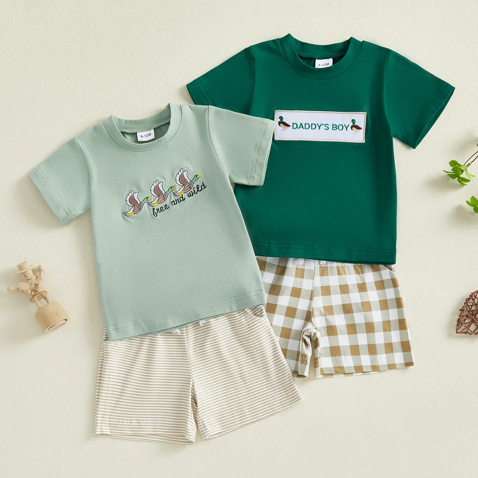 Toddler Baby Boy Summer Outfit Duck Short Sleeve T Shirt Top Casual Shorts Set Infant Newborn Clothes 6 12 18 24 Month 2T
