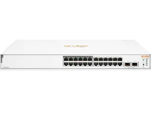 Aruba Instant On 1830 24-Port Gb | 12-Port Class 4 PoE Smart Switch (195W) - 24x 1G | 2X SFP | US Cord (JL813A#ABA)