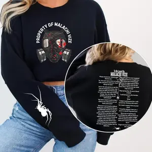 Property Of Malachi Vize Sweatshirt, Little Stranger Hoodie, Leigh Rivers Shirt, Dark Romance Merch, Little Liar Unisex Soft Comfort Crewneck Pullover Long Sleeves Graphic Fabric Sweater
