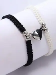 Heart Magnetic Braided Wristband Couple Set, Adjustable Simple Fashion Bracelet, Heart Shaped Bracelet, Perfect for Daily Wear, Stylish and High-End Design
