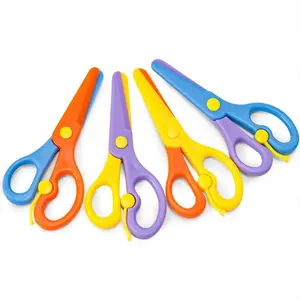 Kids Safety Scissors for School, 4PCS Adaptive Blunt Tip Training Scissor for Kids Children, Anti-Pinch Design, Child Hand-Eye Coordination Development, Playdough Tool Paper Cutting Activity