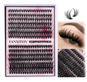 Cluster Lashes 280 pcs Lash Clusters D Volume Eyelashes Extensions 9-16 mm Mix 40D+50D Individual Lashes Thin Band Eyelashes Cluster for DIY Lash Extension Beginners (Lash Clusters)