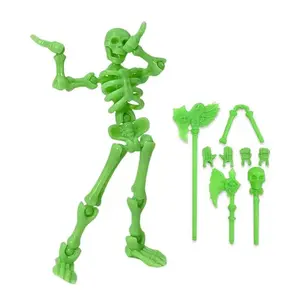 Articulated Skeleton Action Figure, Poseable 3D Printed Statue, DIY Desk Toy for Stress Relief & Art Sketching