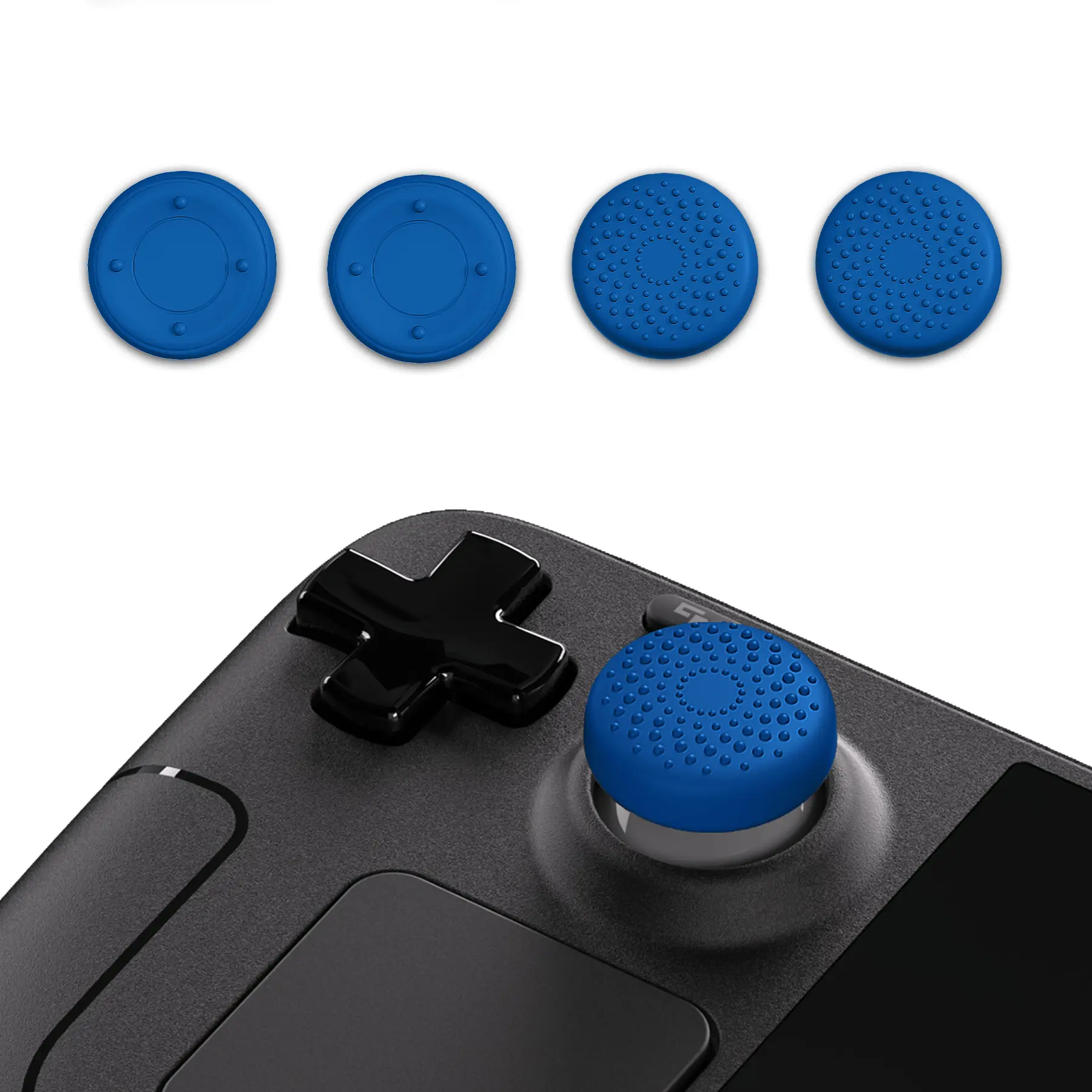 PlayVital Thumb Grip Caps for Steam Deck LCD, for PS Portal Remote Player Silicone Thumbsticks Grips Joystick Caps for Steam Deck OLED - Raised Dots & Studded Design Gaming Items Game Peripherals