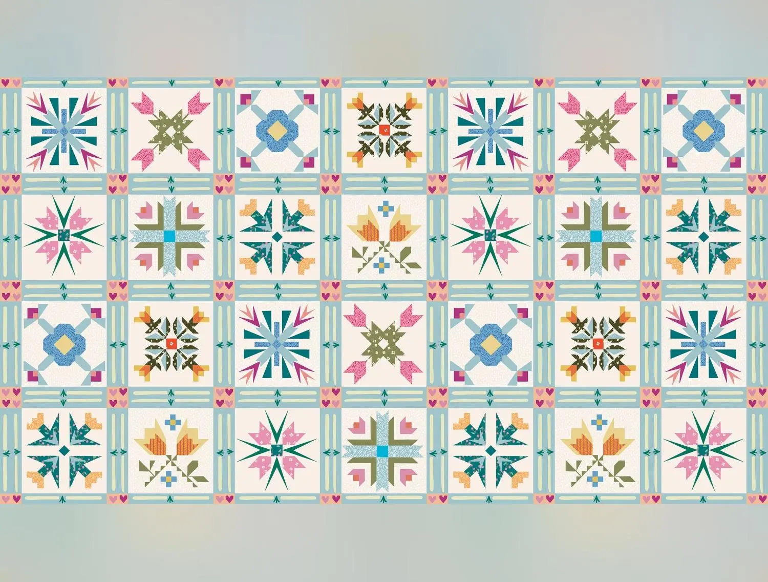 Things with Wings | Quilt Blocks by Jo Reid for P&B Textiles | TWWI5999-MU