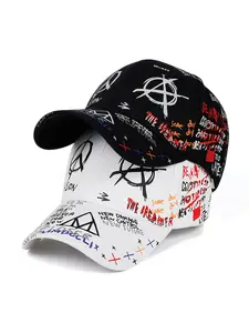 Unisex Colorful Graffiti Baseball Cap, Adjustable Outdoor Sun Protection Hat, Casual Fitted Style for Spring & Fall Travel, Adjustable Sunscreen Hat, Adjustable Stylish Hat