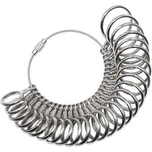 Ring Sizer Measuring Tool Set Metal Finger Sizing Gauge For Rings Measurement, for Women,Men US Size 0-13 with Half Size