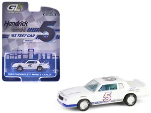 1983 Chevrolet Monte Carlo #5 White with Blue and Interior 1/64 Diecast Model Car by Greenlight