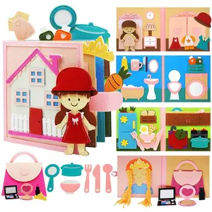 Toddlers Toy Busy Book 3D Baby Story Cloth Activities Felt Quite Book Board Preschool Learning Education Travel Toys