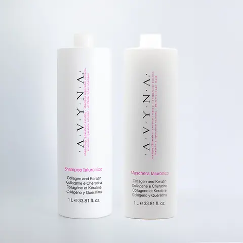 Avyna ialuronico Repair Set - Shampoo & Conditioner Large 33.81 Oz - Hydrating & Lightweight Formula with Hyaluronic Acid for Damaged Hair Care