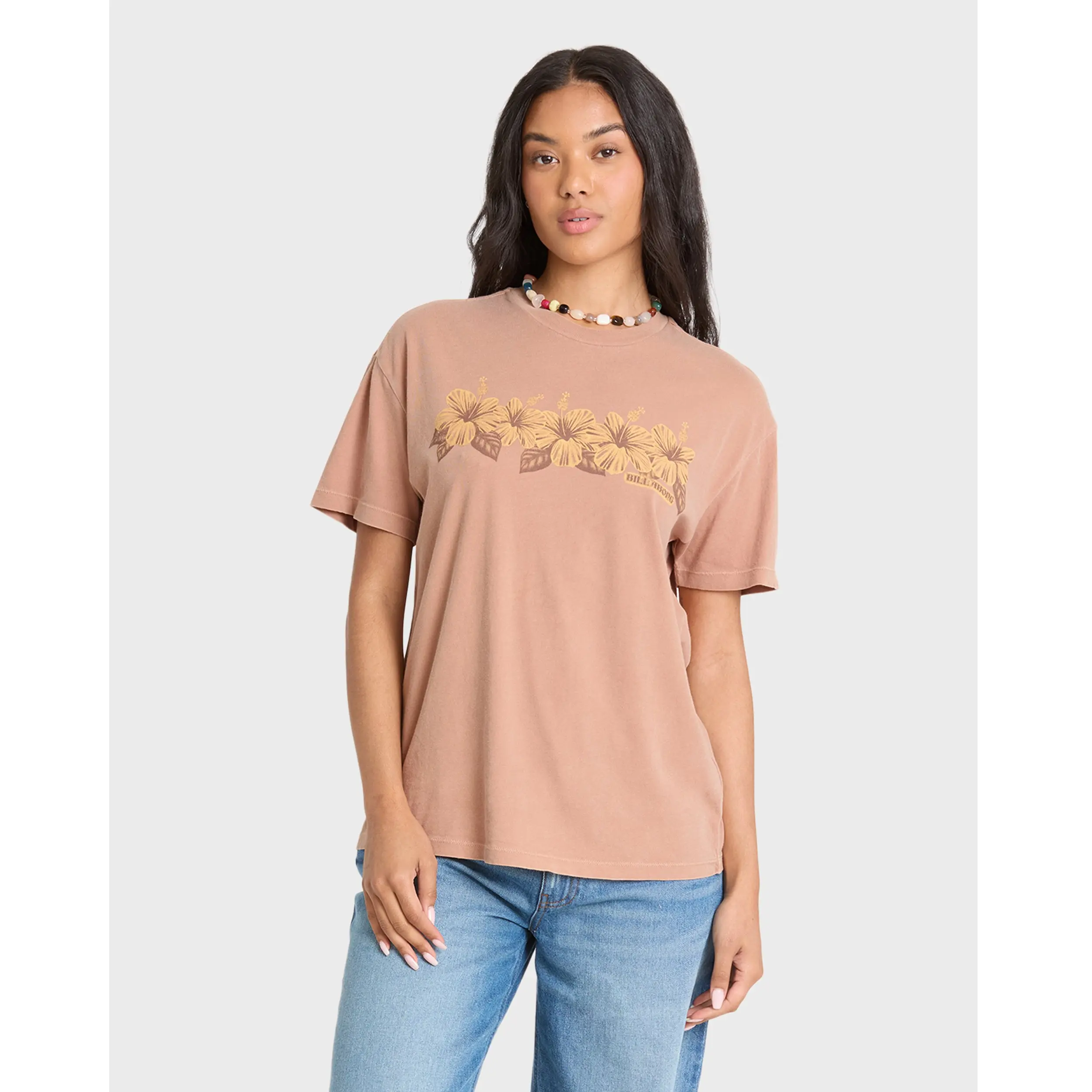 Hello Sundown Short Sleeve Knit T-Shirt - Sugar Almond