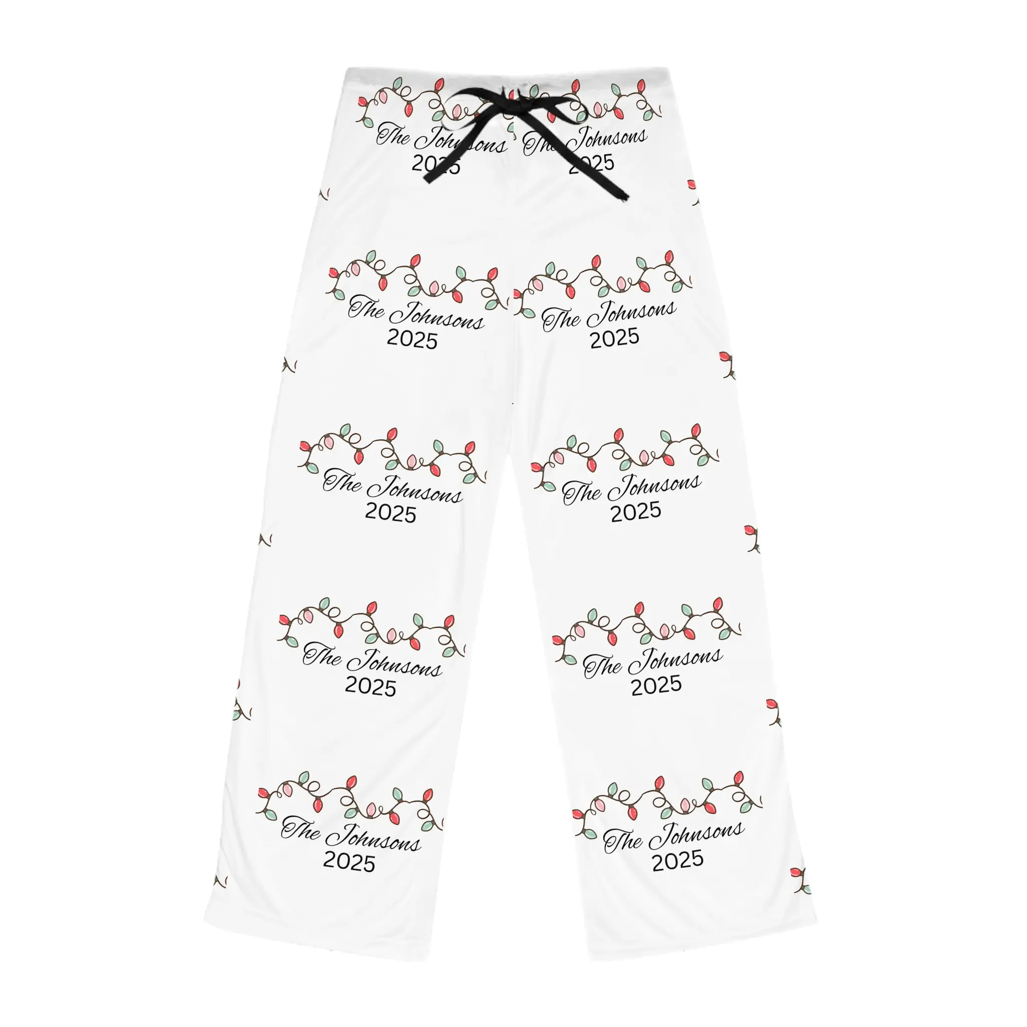 Personalized Christmas Lights Pajama Pants | Custom Name 2025