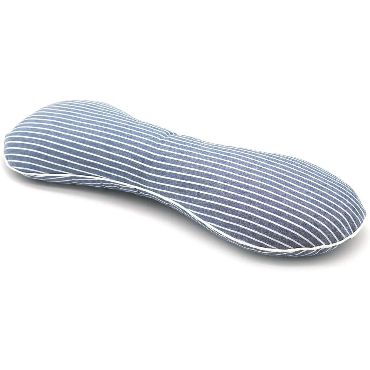 Buckwheat Pillow   Pillow, Buckwheat Hulls Filling Cooling  Support Pillow, Adjustable Firmness  Design with Washable Cover, Blue 19"X7"