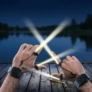 Hands Free Finger Flashlight, USB Rechargeable LED Wrist Light, Waterproof Diamond Ring Flashlight for Fishing Repair Camping Night Running