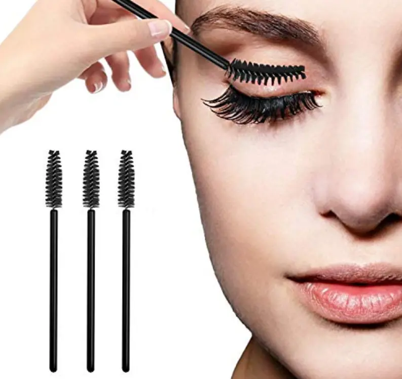 30 Pcs Disposable Crystal Mascara Wand Eyelash Brush Applicator Eyebrow Brush for EyeLash Extension Supplies (Black) Makeup Salon Handy Cosmetic Color White