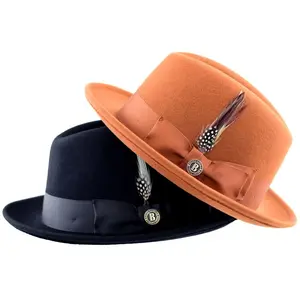 Chicago Collection Soft Wool Felt Fedora with Classic Center-Dent Crown & Two-Tone Grosgrain Ribbon Hatband for Everyday Style