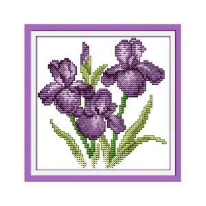 Flower of Happiness Cross Stitch DIY Kit 67X67 Counted Embroidery Joyful Floral Decor Traditional Living Room Wall Art Gift