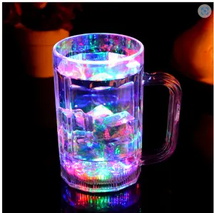 LED Flashing Glowing Water beer Liquid Activated Light-up Glass Cup Party Mug Drinkware Handmade