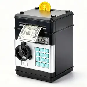 Electronic Piggy Bank, (Battery not included)With Password Code Lock, Kids Coin Money Savings Box, Safe Cash Coin Can Toy, Mini ATM Banks for 3-15 Year Old Boys Girls, Christmas Birthday Gifts for Children