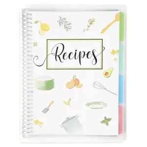 8.5" x 11" Recipe Book to Write in Your Own Recipes, Personal Blank Recipe Notebook Binder, Removable Hardcover Empty Recipe Journal Cookbook Binder with 8 Dividers and 24 Tabs, Hold up to 240 Recipes