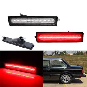 2PCS Clear Lens Red LED Rear Bumper Side Marker Lights For BMW E30 3 E34 5 Series Replace OEM 63141377849, 63 14 1 377 849, 63-14-1-377-849