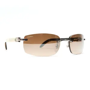 Cartier C Decor Buffalo Horn Glasses Silver (Cat Eye Lenses)